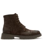 Boots en Velours de Cuir Charles marron