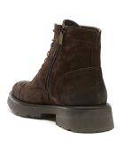 Boots en Velours de Cuir Charles marron