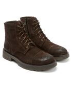 Boots en Velours de Cuir Charles marron