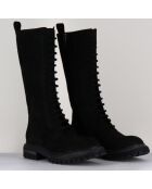 Bottes en Velours de Cuir Granada noires