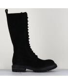 Bottes en Velours de Cuir Granada noires