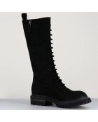 Bottes en Velours de Cuir Granada noires