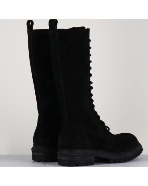 Bottes en Velours de Cuir Granada noires