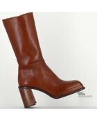 Bottines en Cuir Abril marron - Talon 8.5 cm