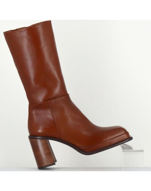 Bottines en Cuir Abril marron - Talon 8.5 cm