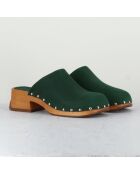 Zoccoli Allison verdi in pelle vellutata - tacco 5 cm