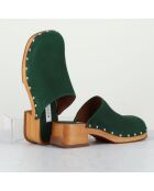 Zoccoli Allison verdi in pelle vellutata - tacco 5 cm