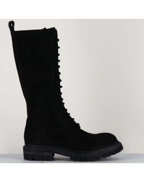 Bottes en Velours de Cuir Granada noires