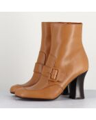 Bottines en Cuir Fenci camel - Talon 8 cm