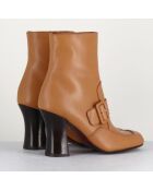 Bottines en Cuir Fenci camel - Talon 8 cm