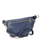 Sac banane en Cuir bleu foncé - 17x28 cm