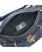 Sac banane en Cuir bleu foncé - 17x28 cm