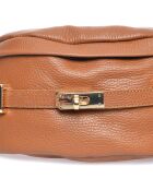 Sac banane en Cuir cognac - 17x28 cm