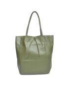 Sac cabas en Cuir vert foncé - 37x41x12 cm