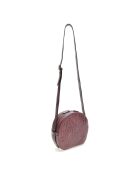 Sac bandoulière en Cuir lie-de-vin - 21x23.5x7.5 cm