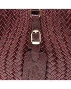Sac bandoulière en Cuir lie-de-vin - 21x23.5x7.5 cm