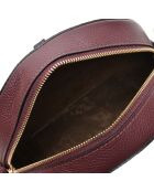 Sac bandoulière en Cuir lie-de-vin - 21x23.5x7.5 cm