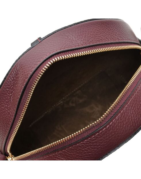 Sac bandoulière en Cuir lie-de-vin - 21x23.5x7.5 cm