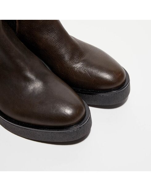Chelsea boots en Cuir marron - Talon 4.5 cm