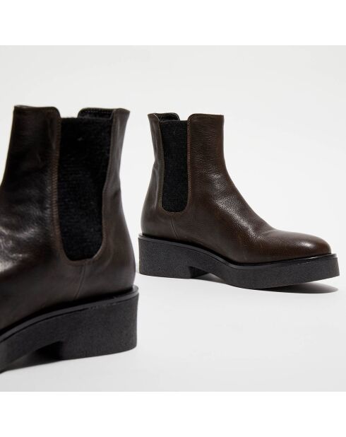 Chelsea boots en Cuir marron - Talon 4.5 cm