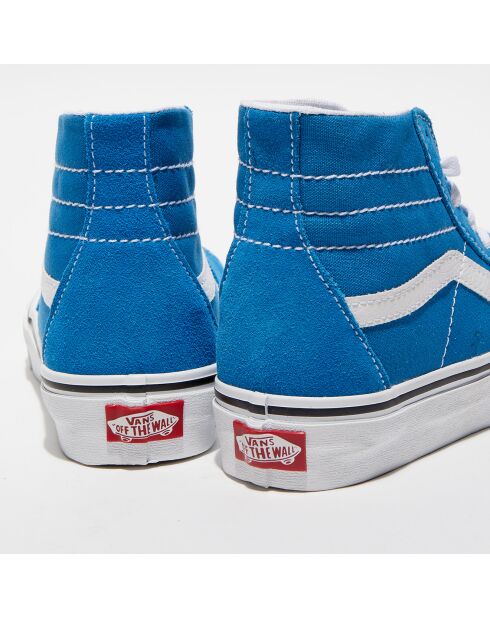 Baskets en Velours de Cuir & Toile SK8-Hi bleues