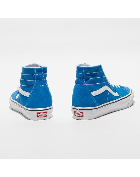 Baskets en Velours de Cuir & Toile SK8-Hi bleues