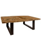 Table basse bois de teck recylé sarmaty marron/noir - 115x75x35 cm