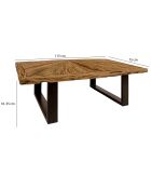 Table basse bois de teck recylé sarmaty marron/noir - 115x75x35 cm