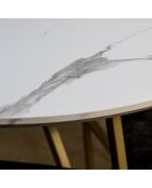 Table effet marbre hoxton blanche - D.100xH.76 cm