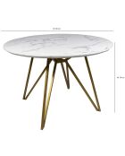 Table effet marbre hoxton blanche - D.100xH.76 cm