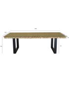 Table en bois florré marron/transparent - 265x165x15 cm