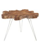 Table d'appoint en teck  kuta blanc/bois de teck - 70x60x46 cm