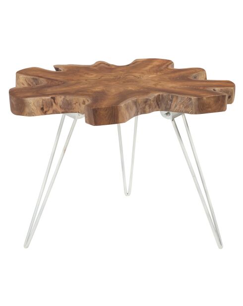 Table d'appoint en teck  kuta blanc/bois de teck - 70x60x46 cm