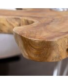 Table d'appoint en teck  kuta blanc/bois de teck - 70x60x46 cm