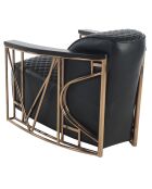 Fauteuil en Cuir ennio cuivre/noir - 95x70x73 cm