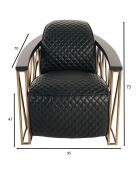 Fauteuil en Cuir ennio cuivre/noir - 95x70x73 cm