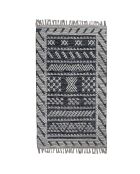 Tapis en laine et coton tokat noir/blanc - 90x150 cm