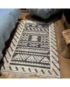 Tapis en laine et coton tokat noir/blanc - 90x150 cm