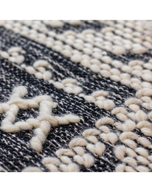 Tappeto in lana e cotone Tokat nero/bianco - 90x150 cm