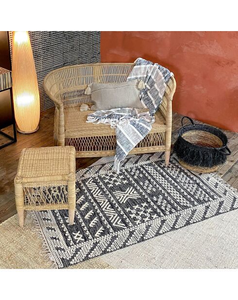 Tappeto in lana e cotone Tokat nero/bianco - 90x150 cm