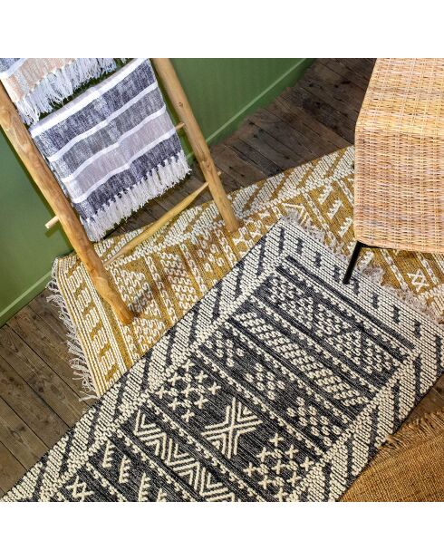 Tappeto in lana e cotone Tokat nero/bianco - 90x150 cm