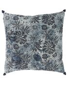 Coussin  imprimé bleu/noir - 45x45 cm