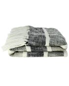 Plaid maille chenille serra noir/gris - 125x150 cm