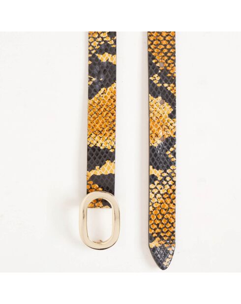 Ceinture en Cuir python Carlos noire/marron