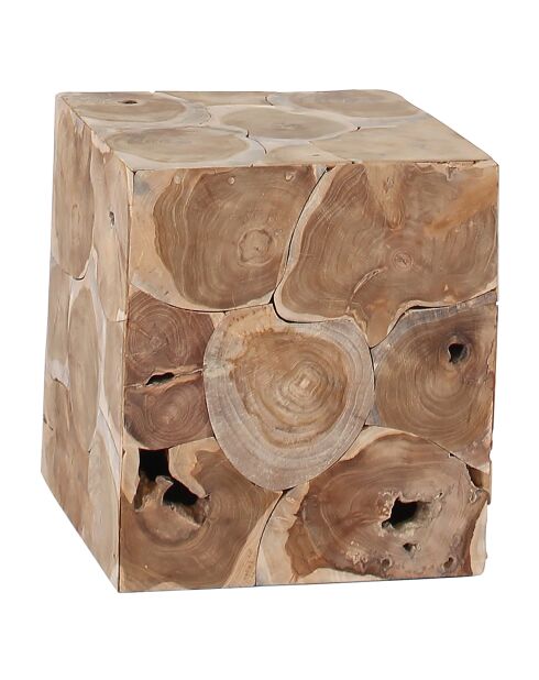 Meuble d'appoint en racine de teck bois de teck/naturel - 40x40x45 cm