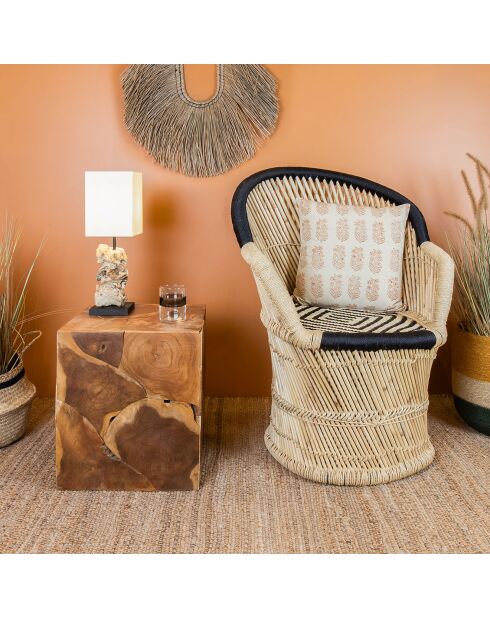 Meuble d'appoint en racine de teck bois de teck/naturel - 40x40x45 cm