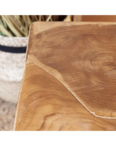 Meuble d'appoint en racine de teck bois de teck/naturel - 40x40x45 cm