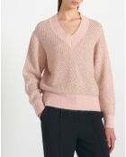 Pull en Alpaga & Laine mélangés Nostra rose