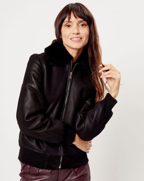 Blouson en Peau Lainée Pilot noire