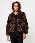 Blouson en Fourrure de mouton New Bianca leopard